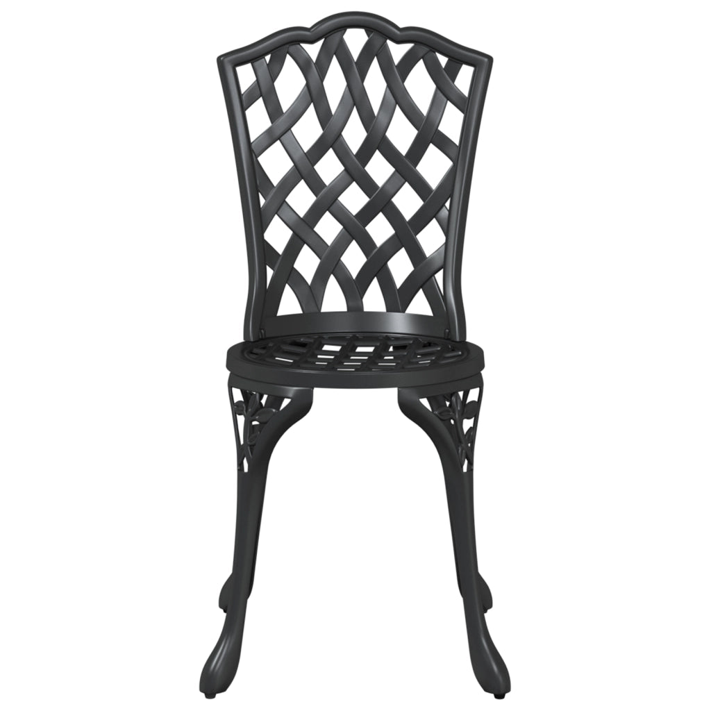 Set da pranzo per giardino 5 pezzi vitaXL in alluminio fuso nero