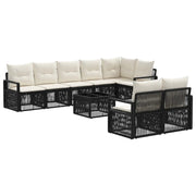 Set Divano da Giardino 9 pcs Nero polyrattan 3435775