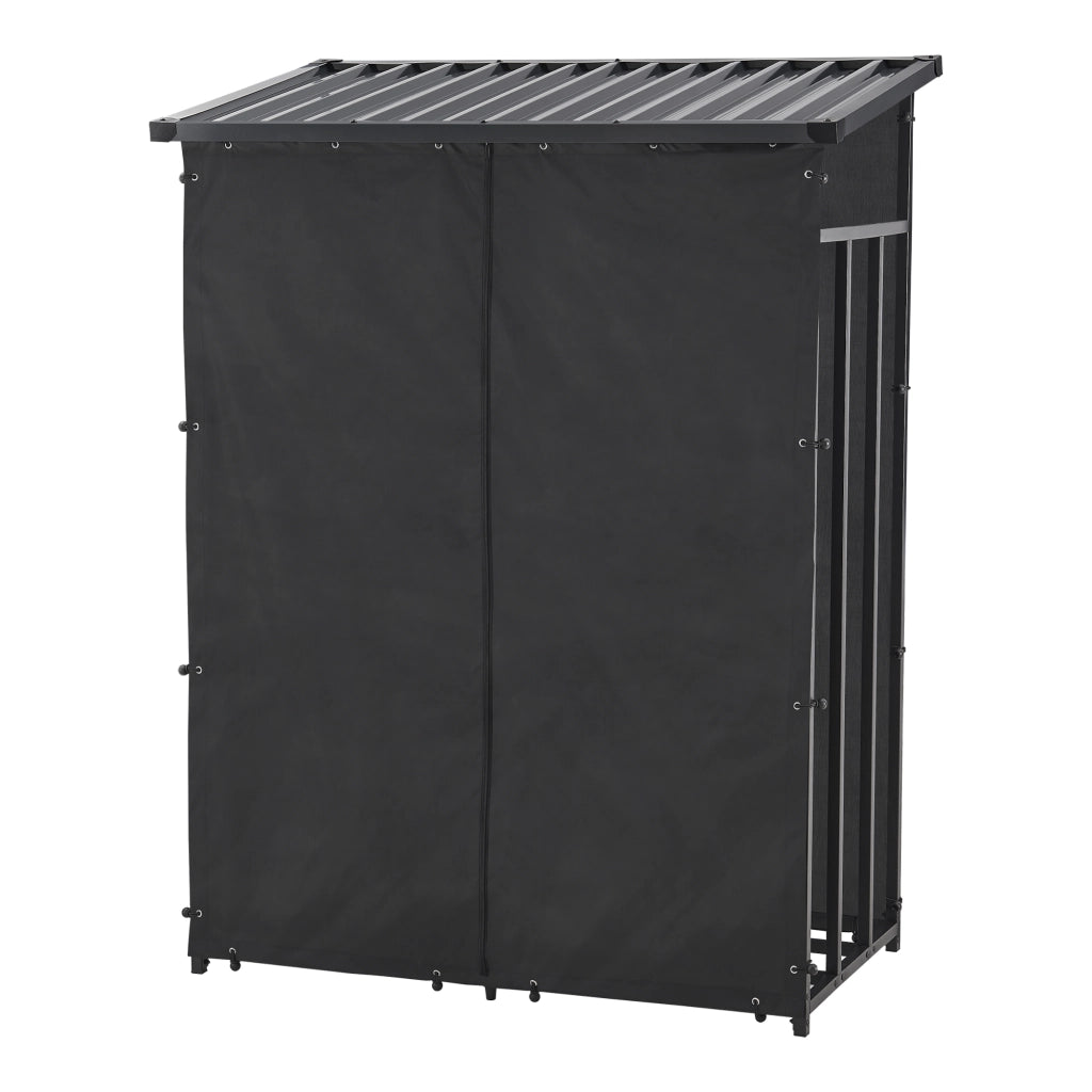 Portalegna da Esterno Yakutat Legnaia con Telo Protettivo e Tettuccio 185x130x70 cm casa.pro
