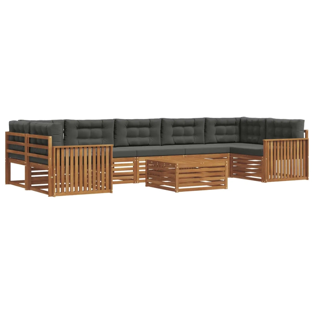 Set di divani da esterno con cuscino 8 pcs Naturale e Antracite 3373177