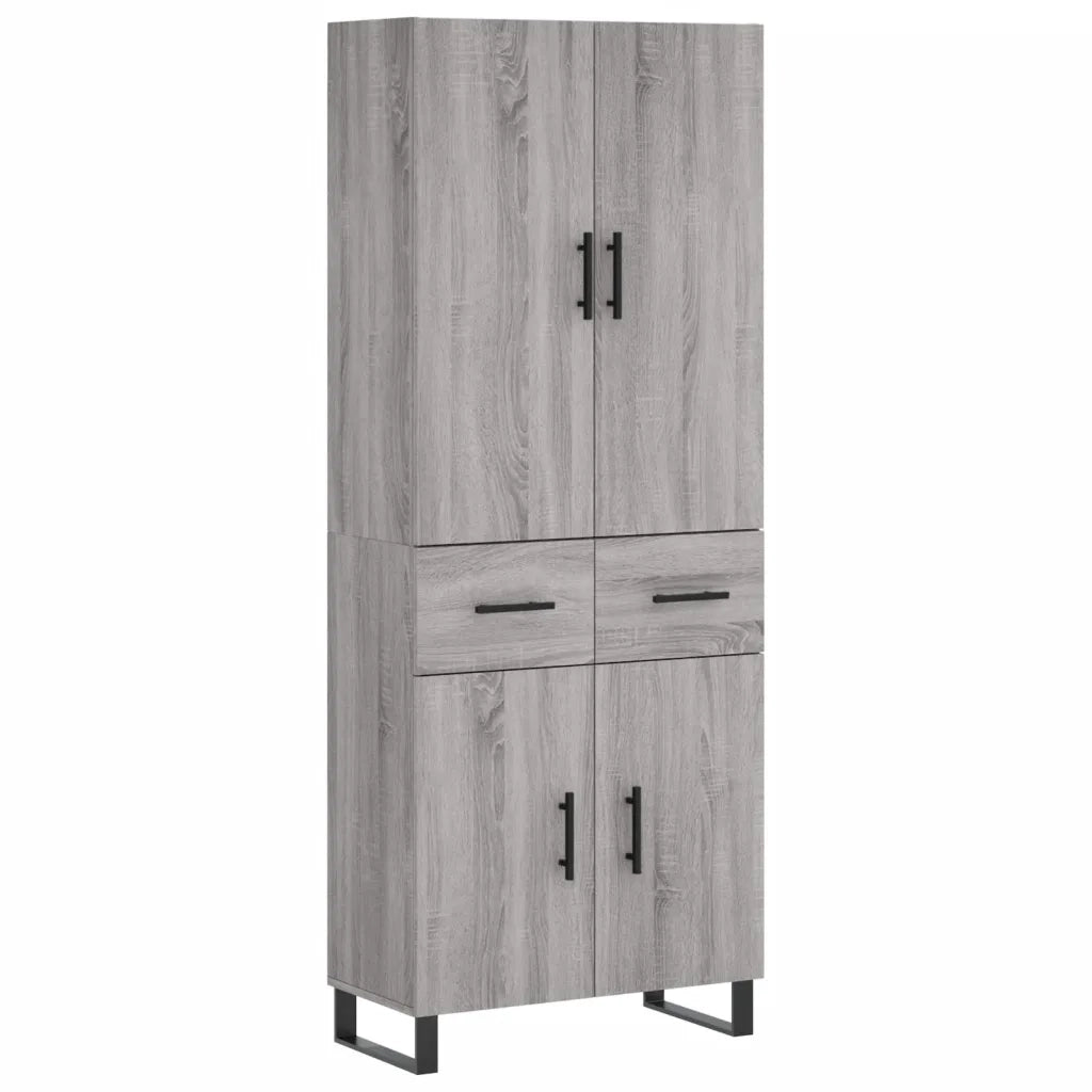 Credenza Grigio Sonoma 69,5x34x180 cm in Legno Multistrato 3198175