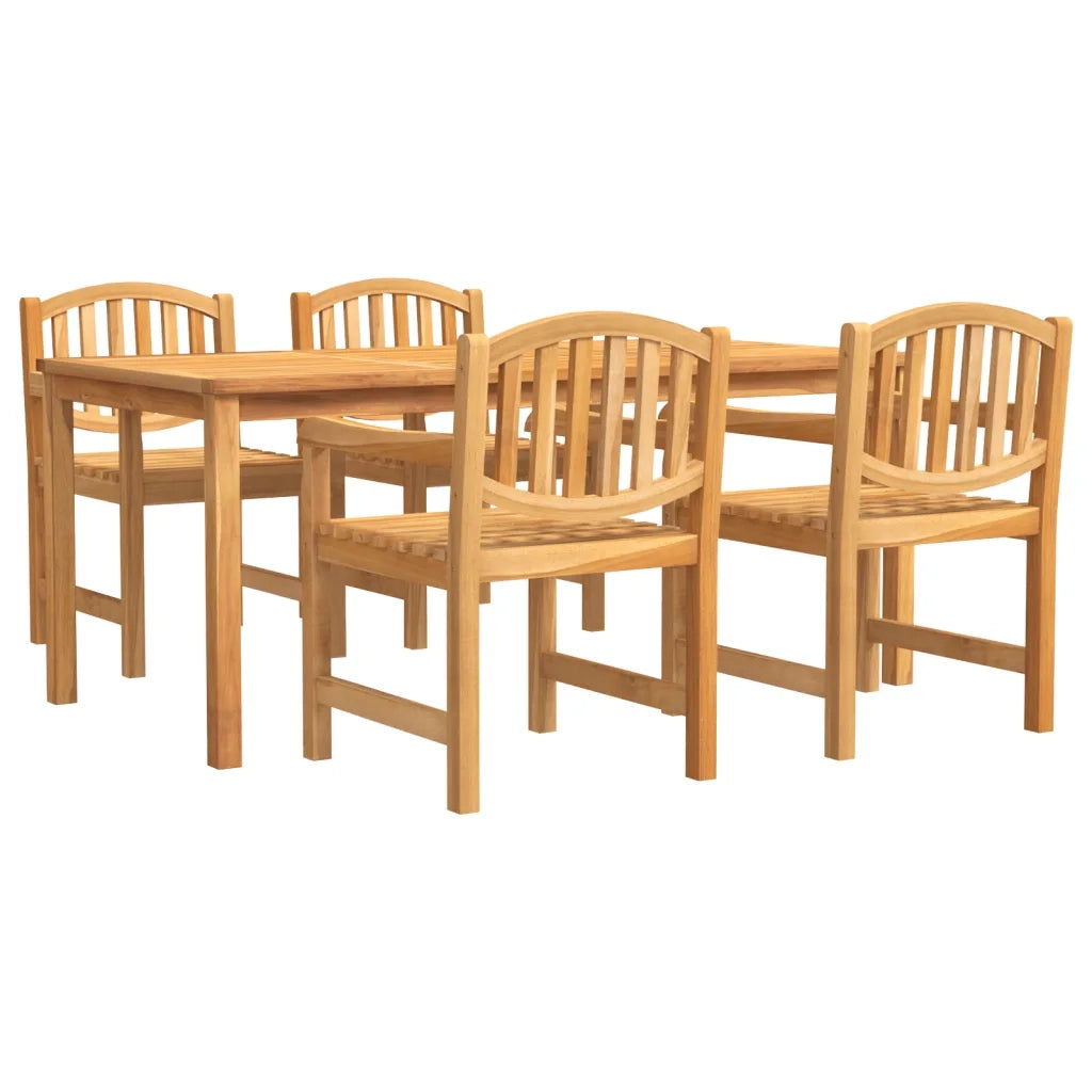 Set da Pranzo per Giardino 5 pz in Legno Massello di Teak 3157933