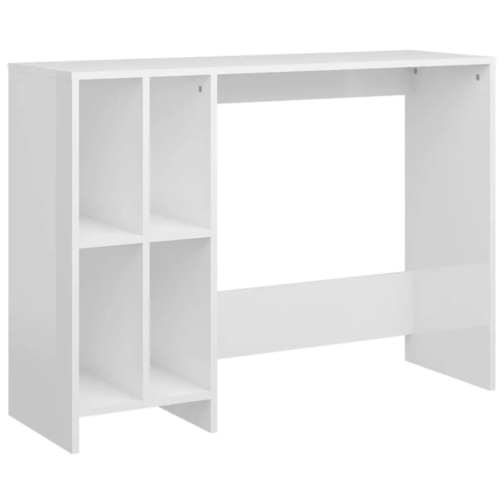 Scrivania tavolo postazione di lavoro mobile per computer studio con computer portatile legno ingegnerizzato bianco lucido 02_0023757