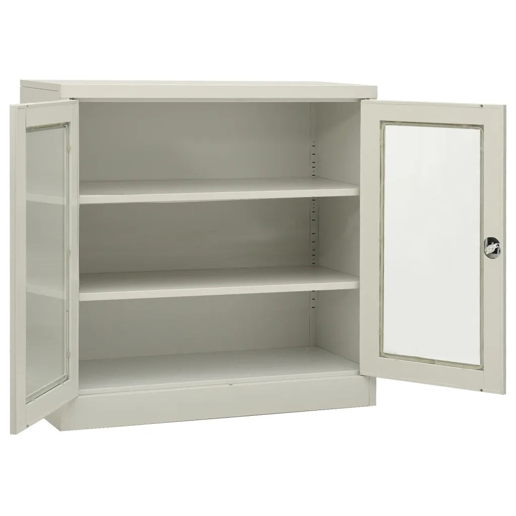 Armadio per Ufficio Grigio Chiaro 90x40x90 cm in Acciaio 335931