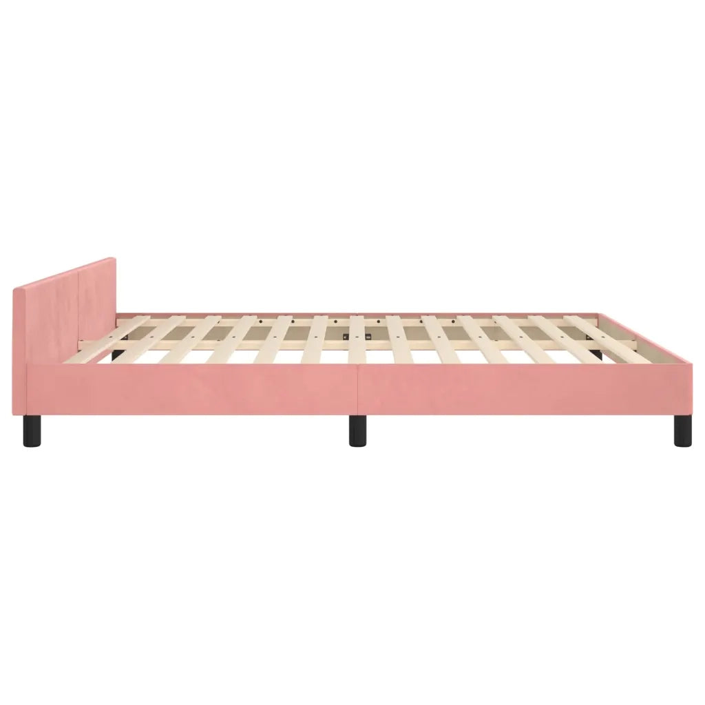 Giroletto con Testiera-Struttura Letto con testiera Rosa 180x200 cm in Velluto 272588