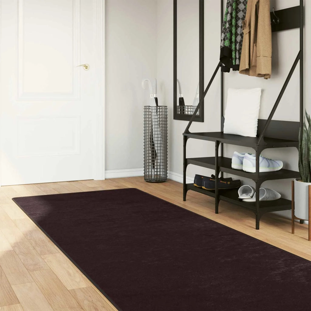 Runner Tappeto MARSA Antracite 100 x 400 cm Poliestere e PVC