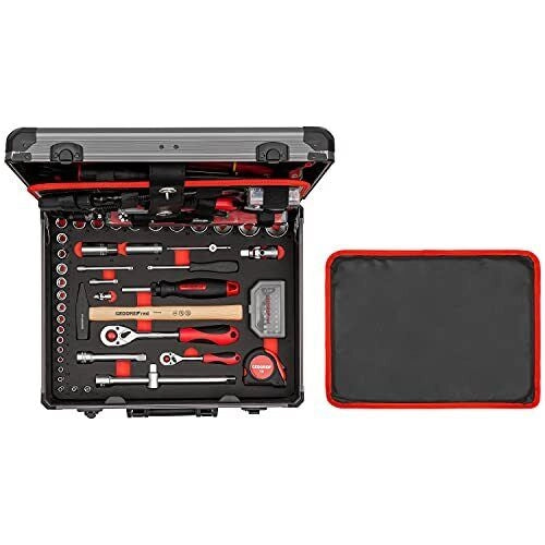 Gedore Red R46007138 ALLROUND Valigetta Attrezzi 138 Pezzi in Acciaio al Cromo-Vanadio con Valigia in Alluminio colore Rosso