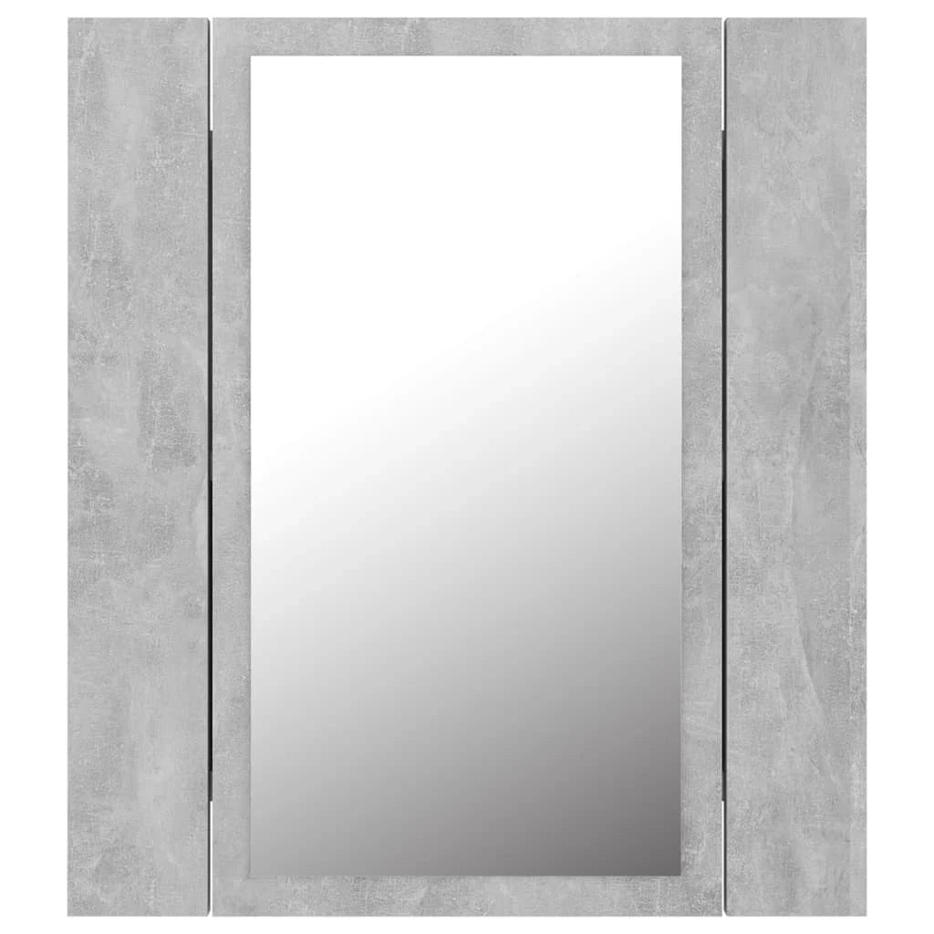 Mobiletto da bagno con specchio LED 40 x 12 x 45 cm acrilico grigio 02_0006611
