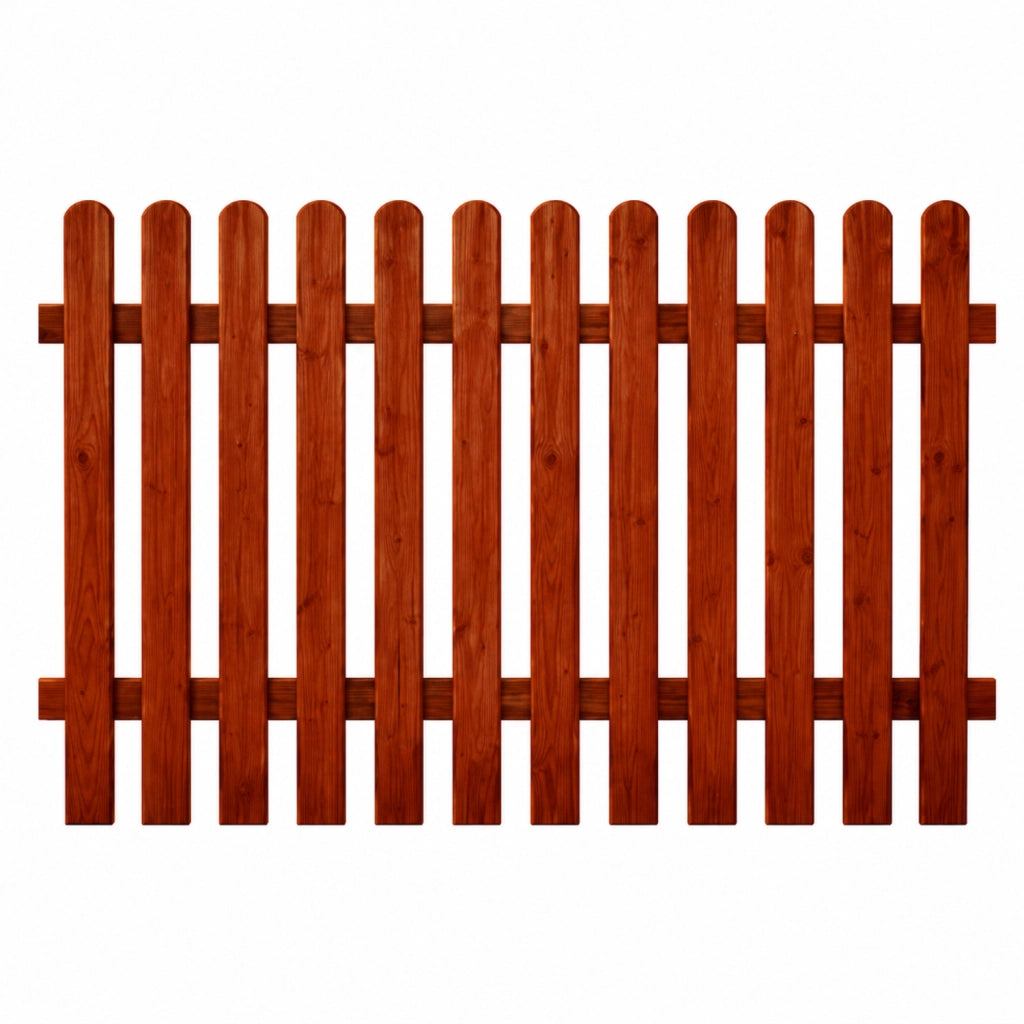 Recinzione In Legno Per Giardino Orto E Zone Decorative Con Doghe Verticali Arrotondate Protezione Outdoor Resistente Agli Agenti Atmosferici 180 X 100 Cm Legno Scuro