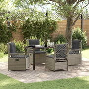 Set da Pranzo per Giardino 5 pcs Grigio chiaro polyrattan 3381018