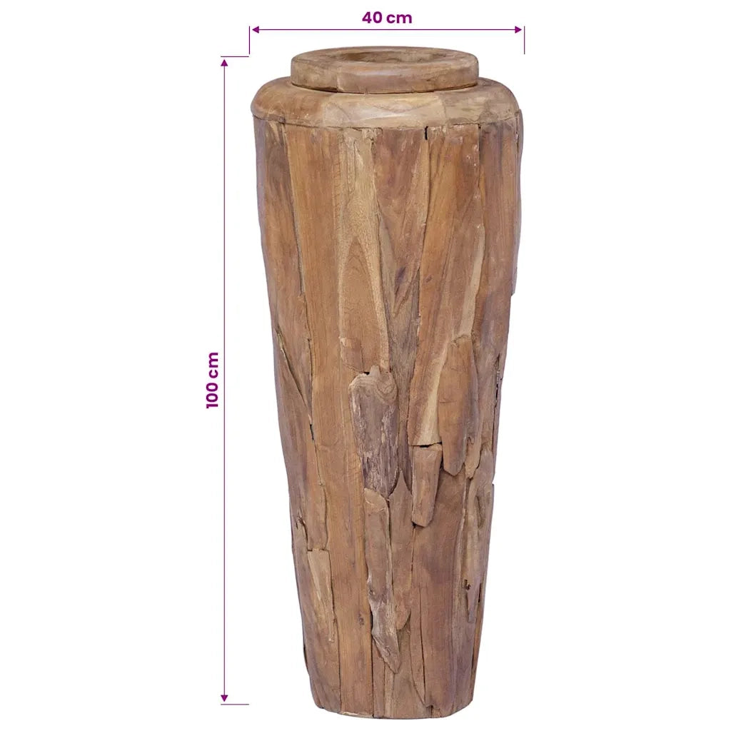 Vaso Decorativo 40x100 cm in Legno Massello di Teak 285209