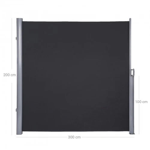 Tenda laterale per balcone/terrazzo schermo per la privacy parasole grigio scuro 200 x 300 cm grigio scuro 12_0000983