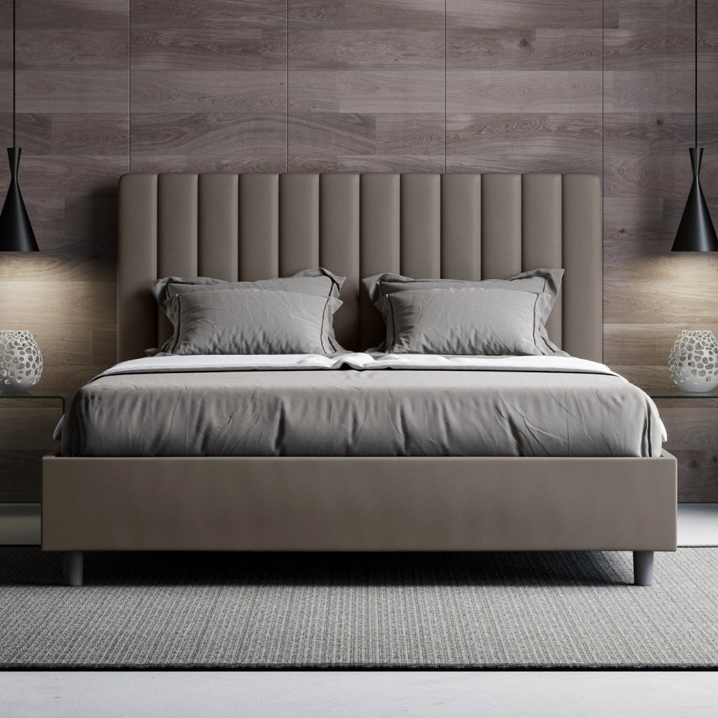 Letto Matrimoniale Francese 140x210 cm Senza Rete Agueda Cappuccino