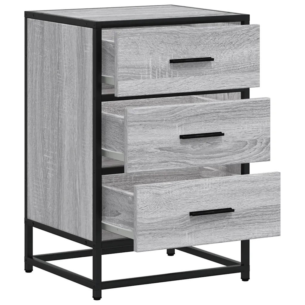 vidaXL Comodino Grigio Sonoma 40x34,5x60 cm Legno Multistrato Metallo