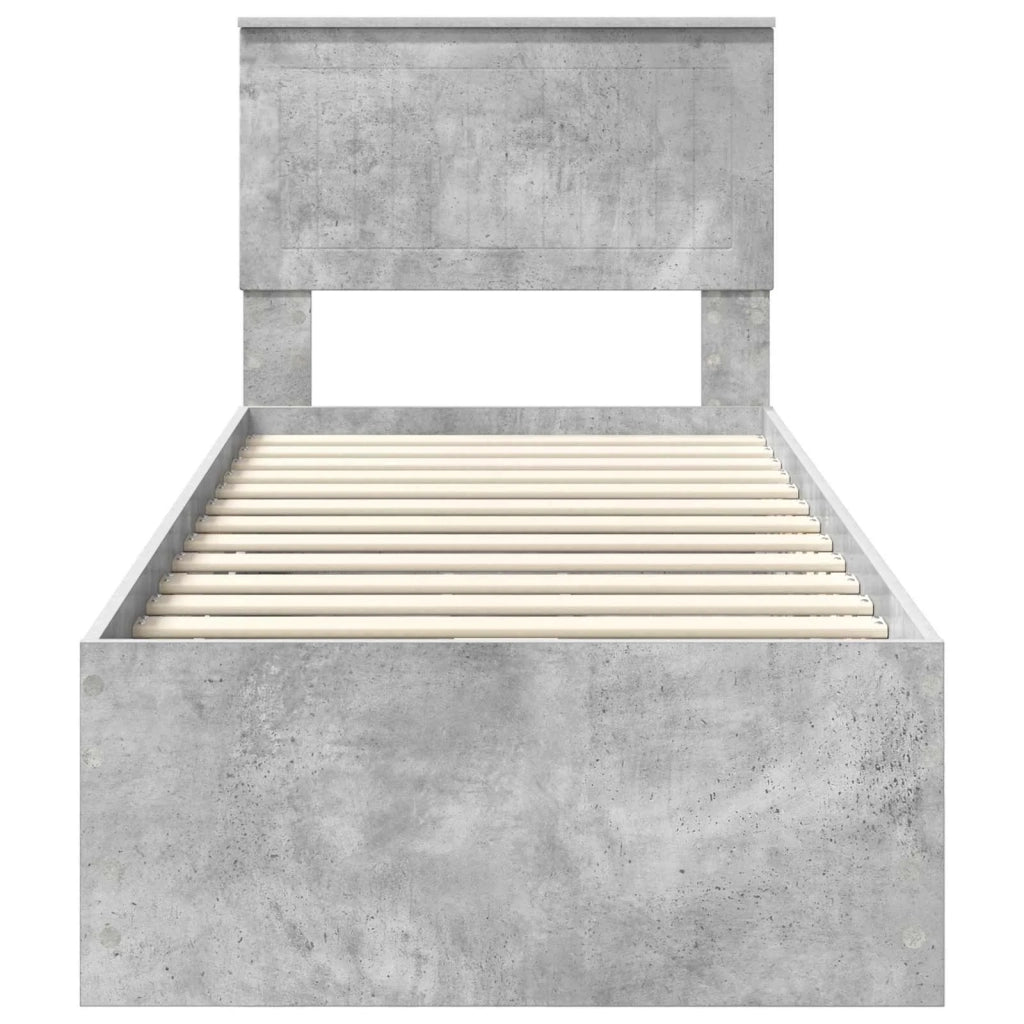 Struttura del letto con cassetto Grigio cemento 75 x 190 cm 3410759