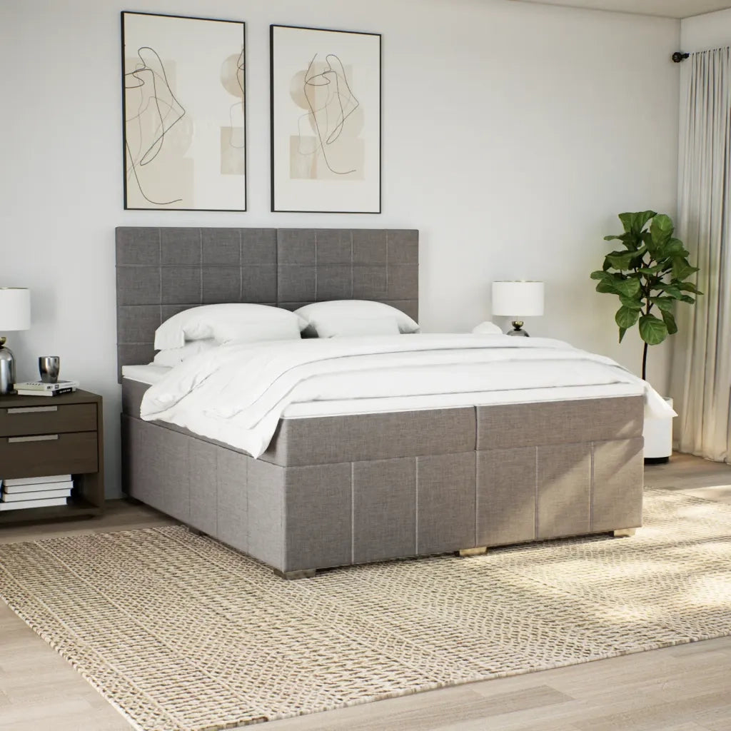 Giroletto a Molle con Materasso Tortora 200x200 cm in Tessuto 3294079