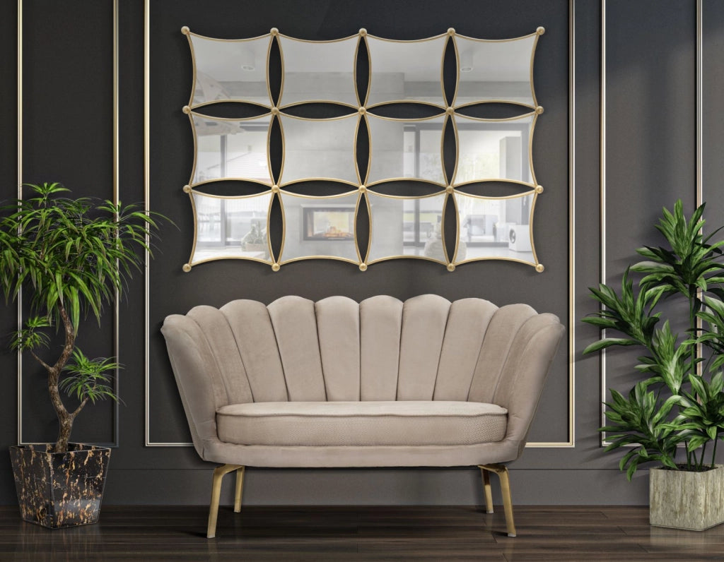 Divano 2 Posti 136x76x78 cm in Tessuto Imbottito
