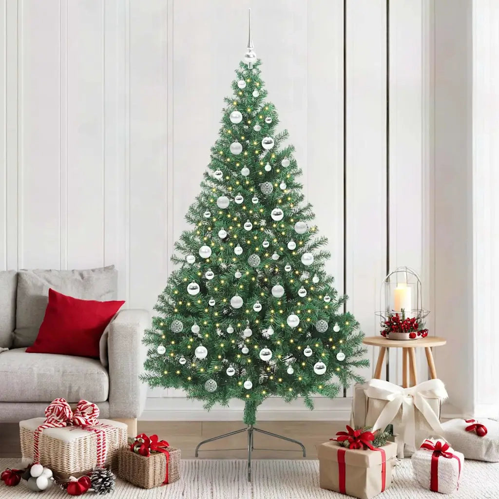 Albero di Natale artificiale con luci integrate Verde 210 cm