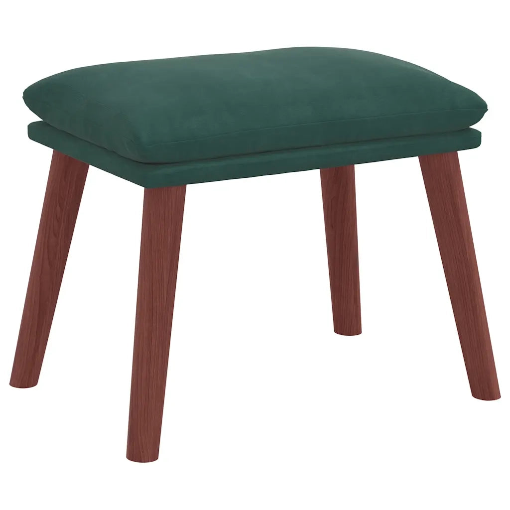 Poltrona Relax con Poggiapiedi Verde Scuro in Velluto 3315140