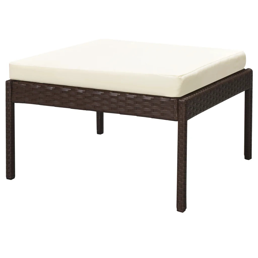 Set Divani da Giardino 6 pz con Cuscini in Polyrattan Marrone 43009