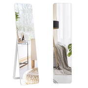 Specchio a figura intera 160 x 37 cm, Specchio da appoggiare o da appendere al muro, Bianco