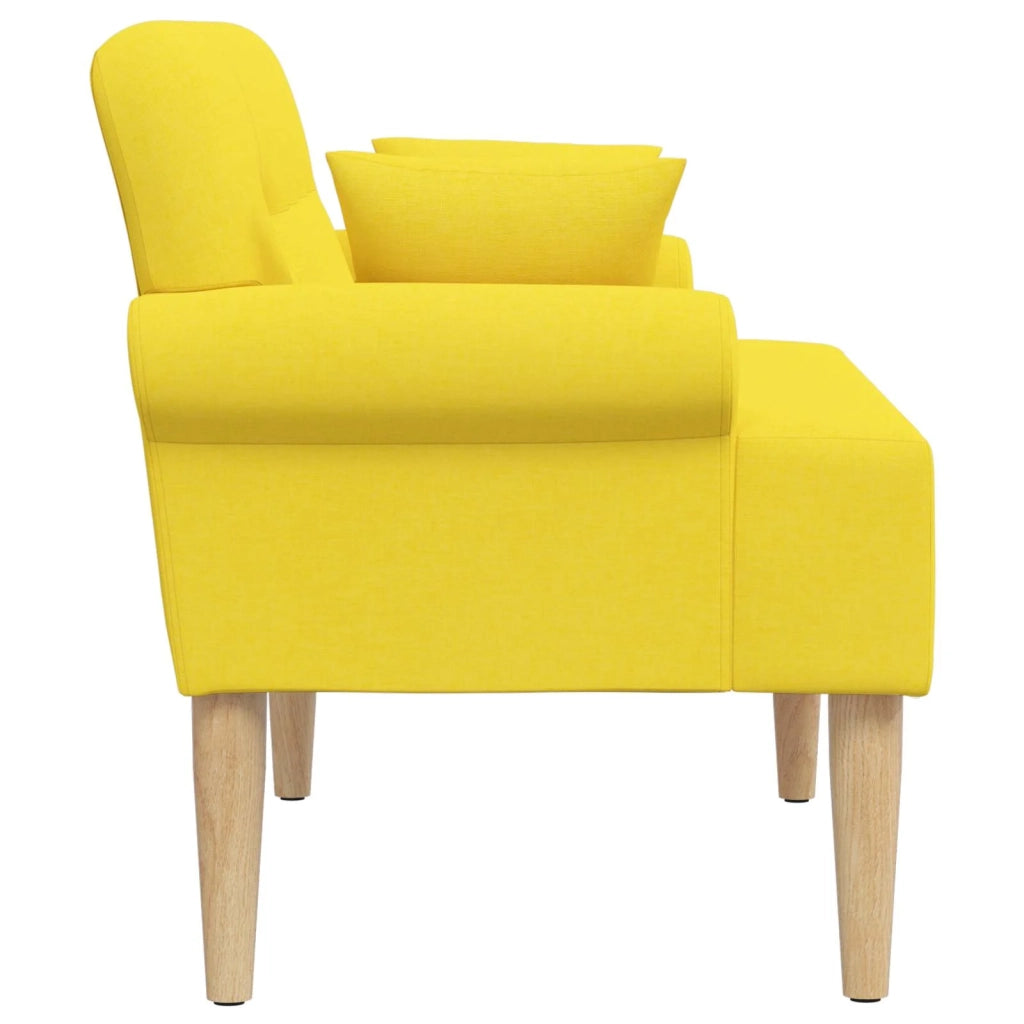 Loveseat con bottoni imbottiti Giallo Chiaro 120 x 65 x 79 cm 42041818