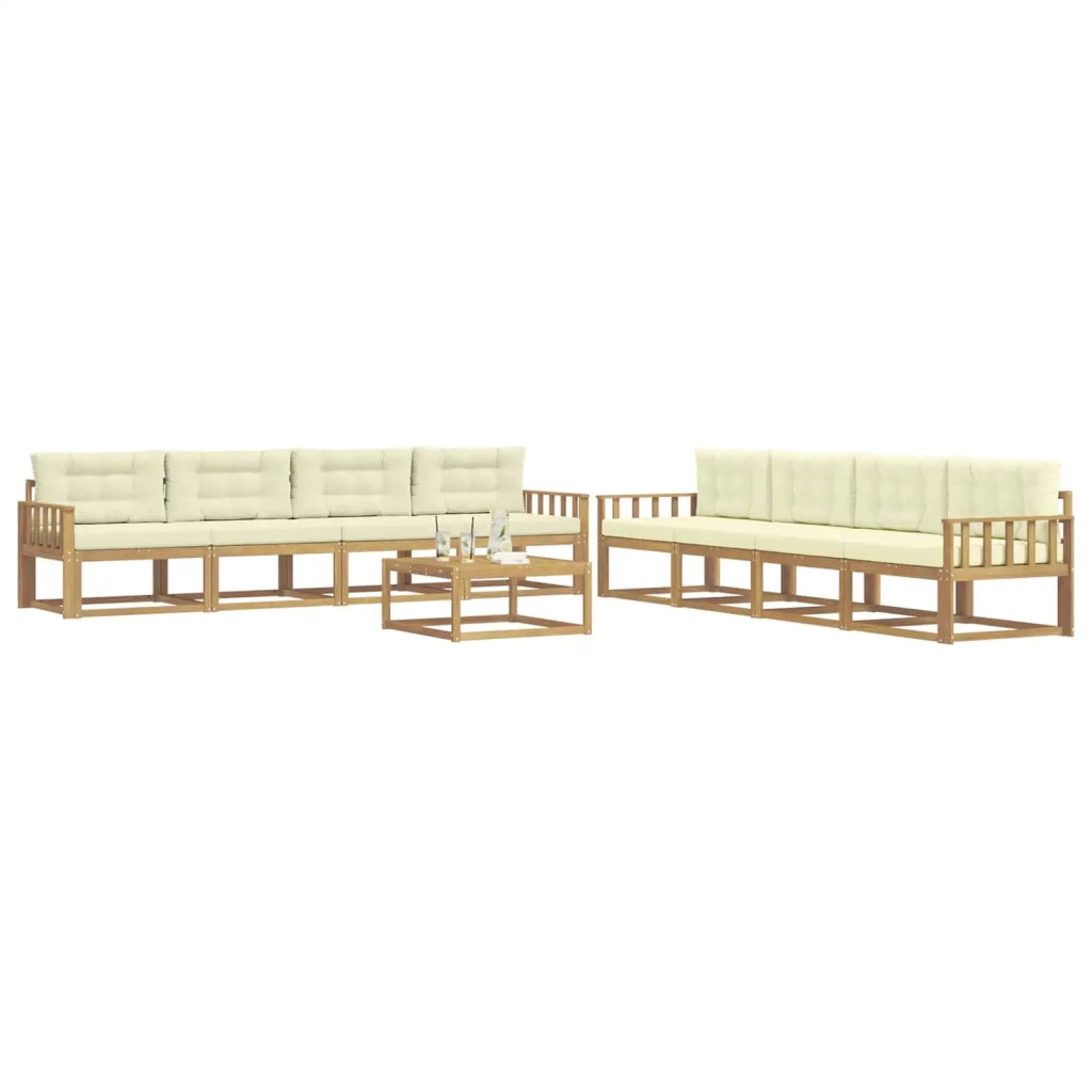 Set di divani da esterno 9 pcs Bianco e Crema 79 x 79 x 37 cm 3386229