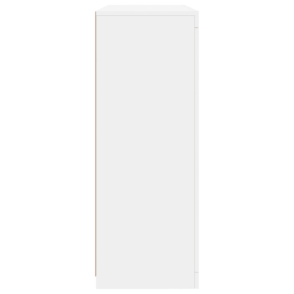 Credenze con Luci LED 3 pz | Madia | Buffet da pranzo | Armadio da pranzo Bianche in Legno Multistrato