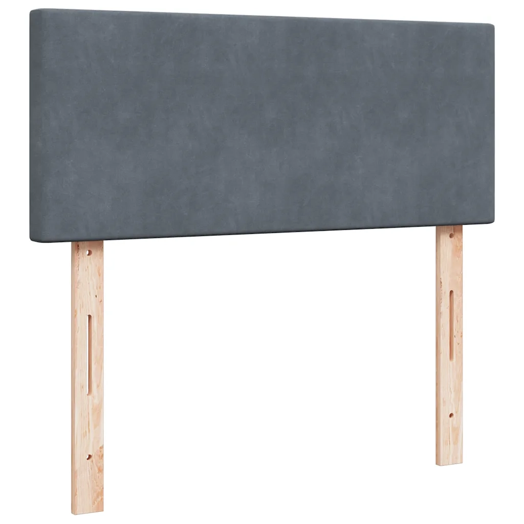 Pouf Letto con Materasso e LED Grigio Scuro 120x190cm Velluto
