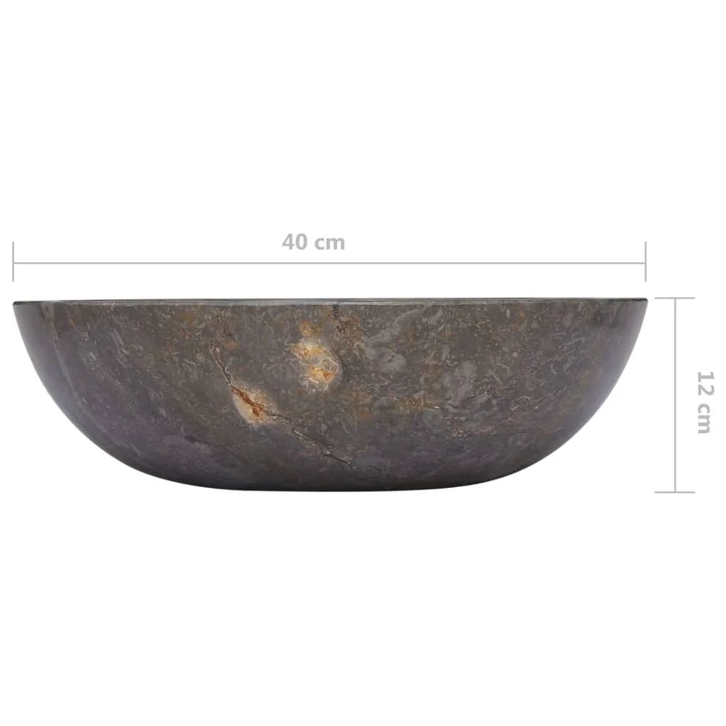 Lavandino da bagno lavabo da appoggio lavabo da WC lavabo da bagno lavabo da interno grigio diametro 40 x 12 cm finitura marmo 02_0002801