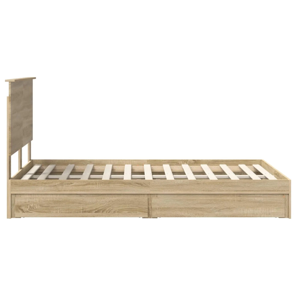 Letto con Contenitore con testiera Rovere Sonoma 120 x 200 cm
