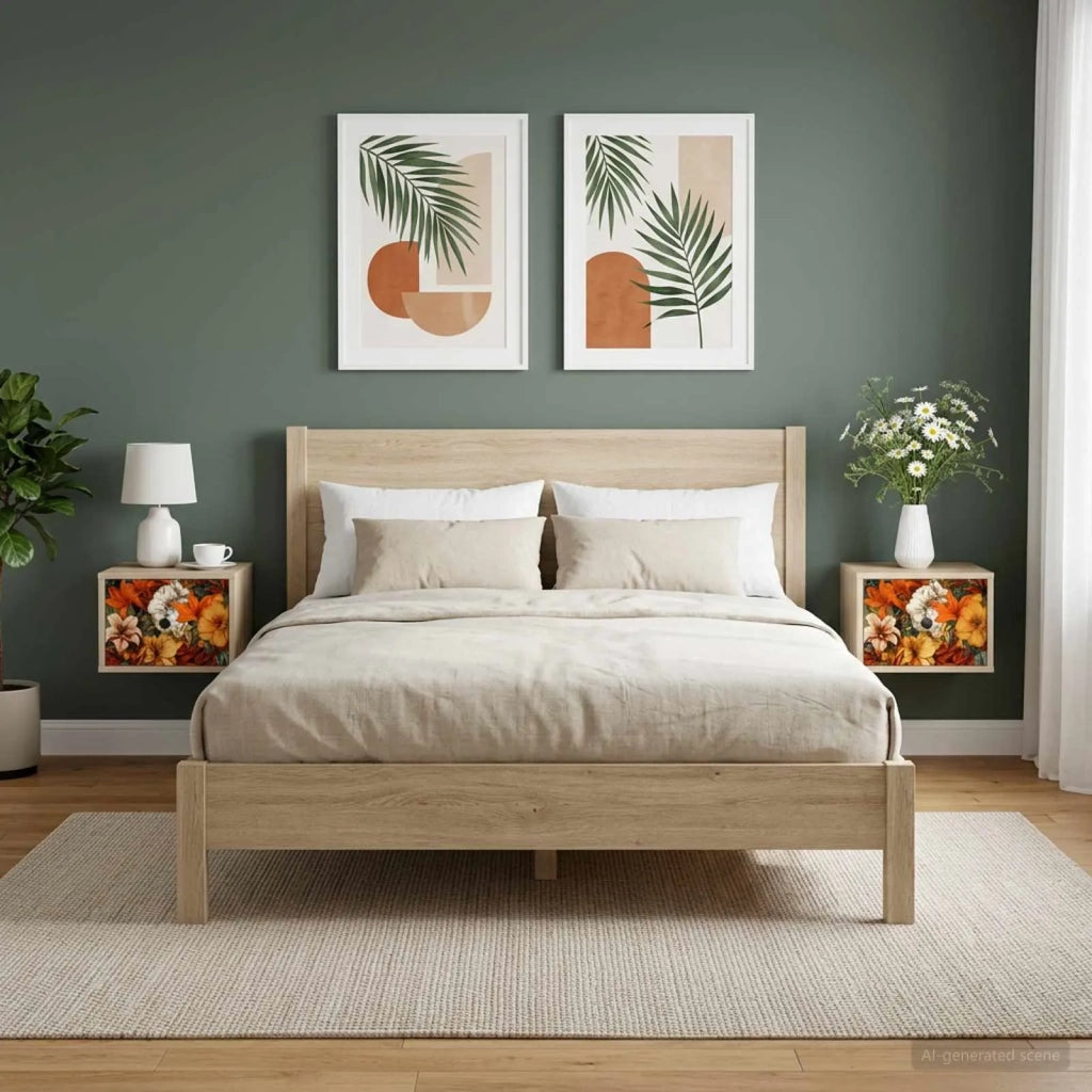 Mobiletto da comodino a parete GENNEP 2 pz Rovere Sonoma 8007454