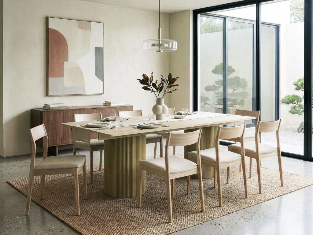 Tavolo da pranzo ovale in legno "Zénith" - 180 cm - 8 posti a sedere - Beige