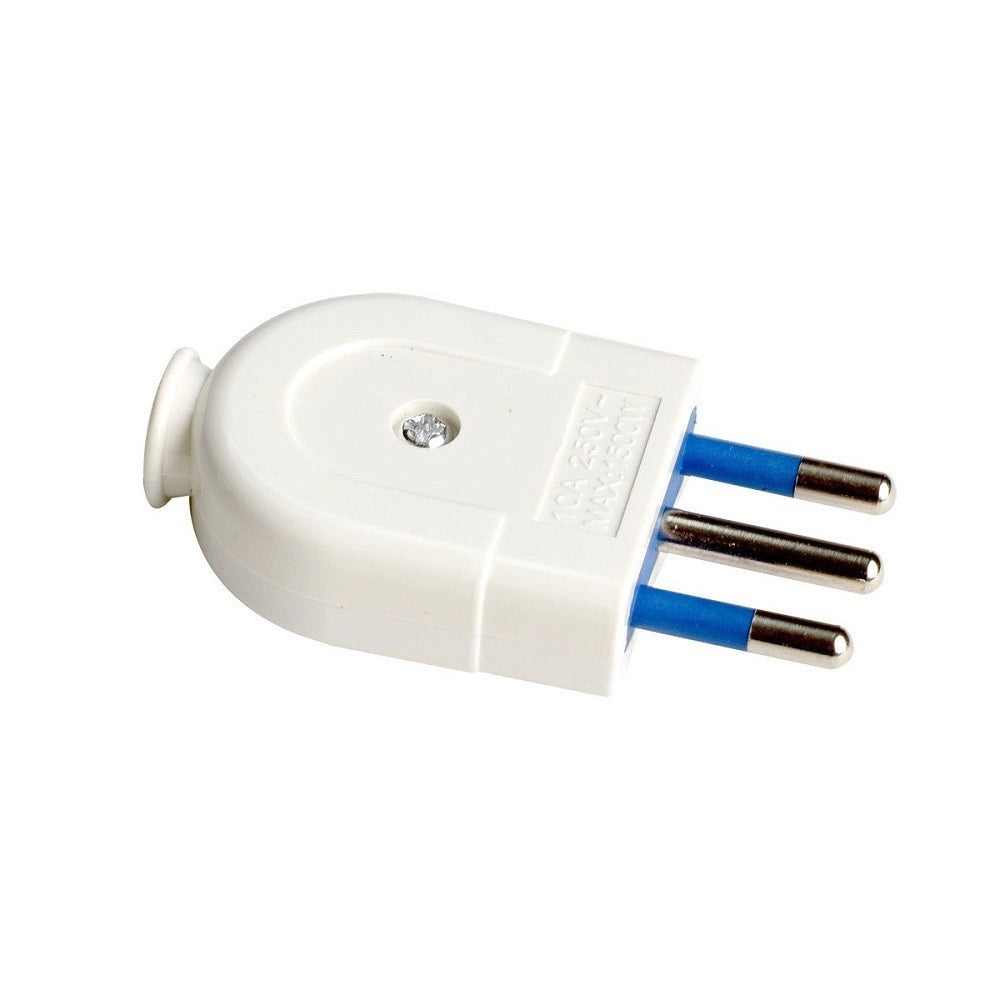 Trade Shop - Spina S11 10a 2p+t Elettrica Piatta Salvaspazio Bianca Dritta 250v Max 1500w 83003 -