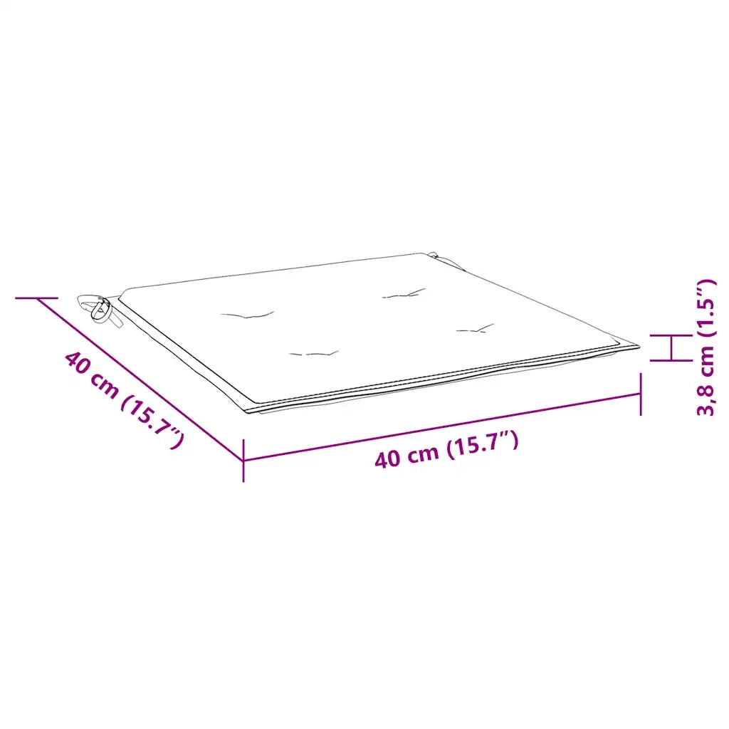 vidaXL Cuscini Sedia 4 pz Motivo a Quadri Nero 40x40x3 cm in Tessuto