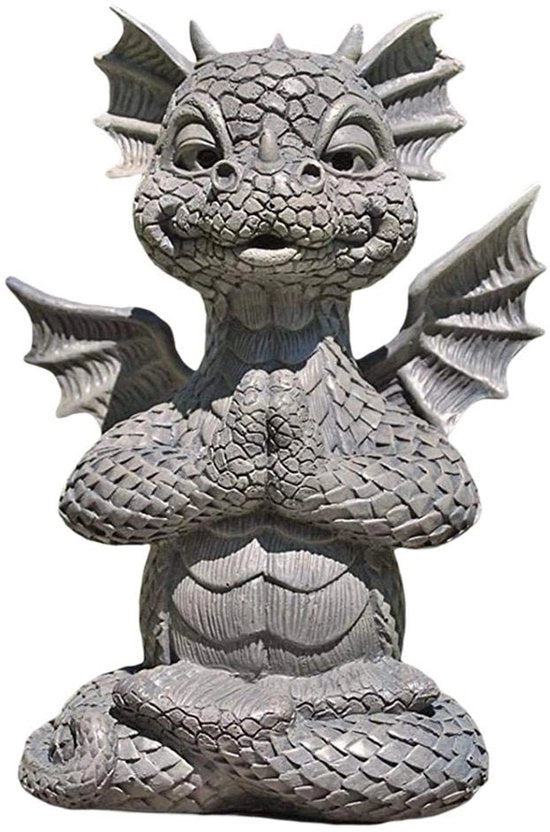 Statua di drago in resina per esterni - decorazione per giardino - ornamenti per muro esterno - statua per meditazione e yoga