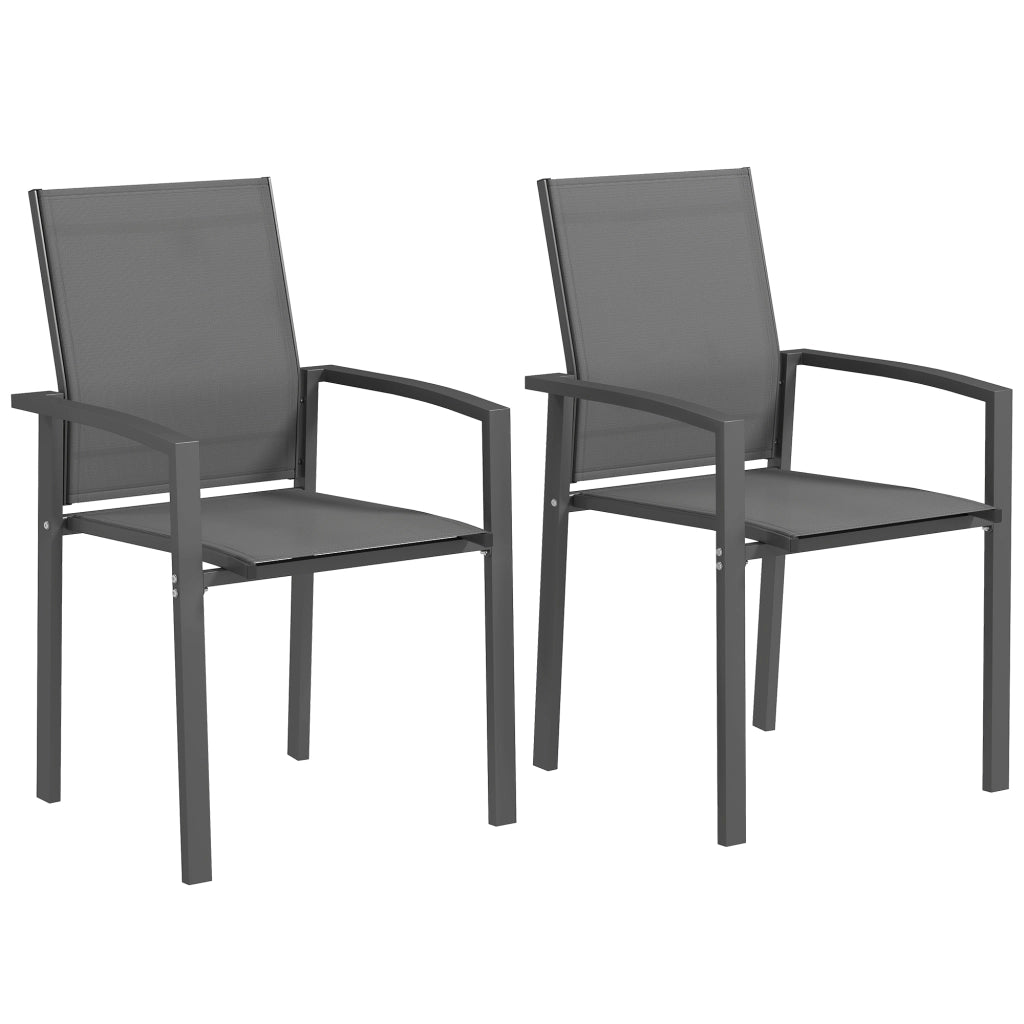 Sedia da giardino impilabile ¨C zephmum ¨C 2 pezzi grigio scuro 56x58x89 cm