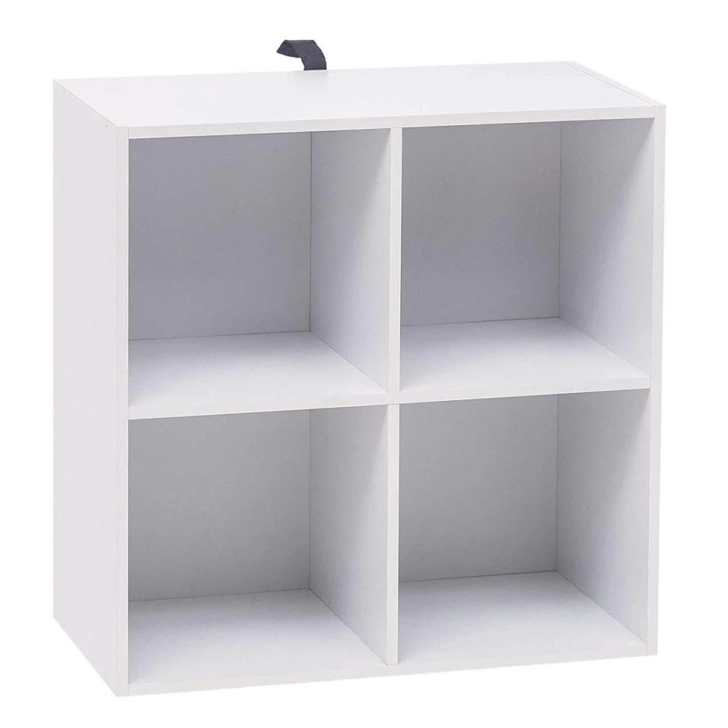 Libreria con scrivania a 4 cubi 60 x 30 x 60 cm legno bianco 19_0000590