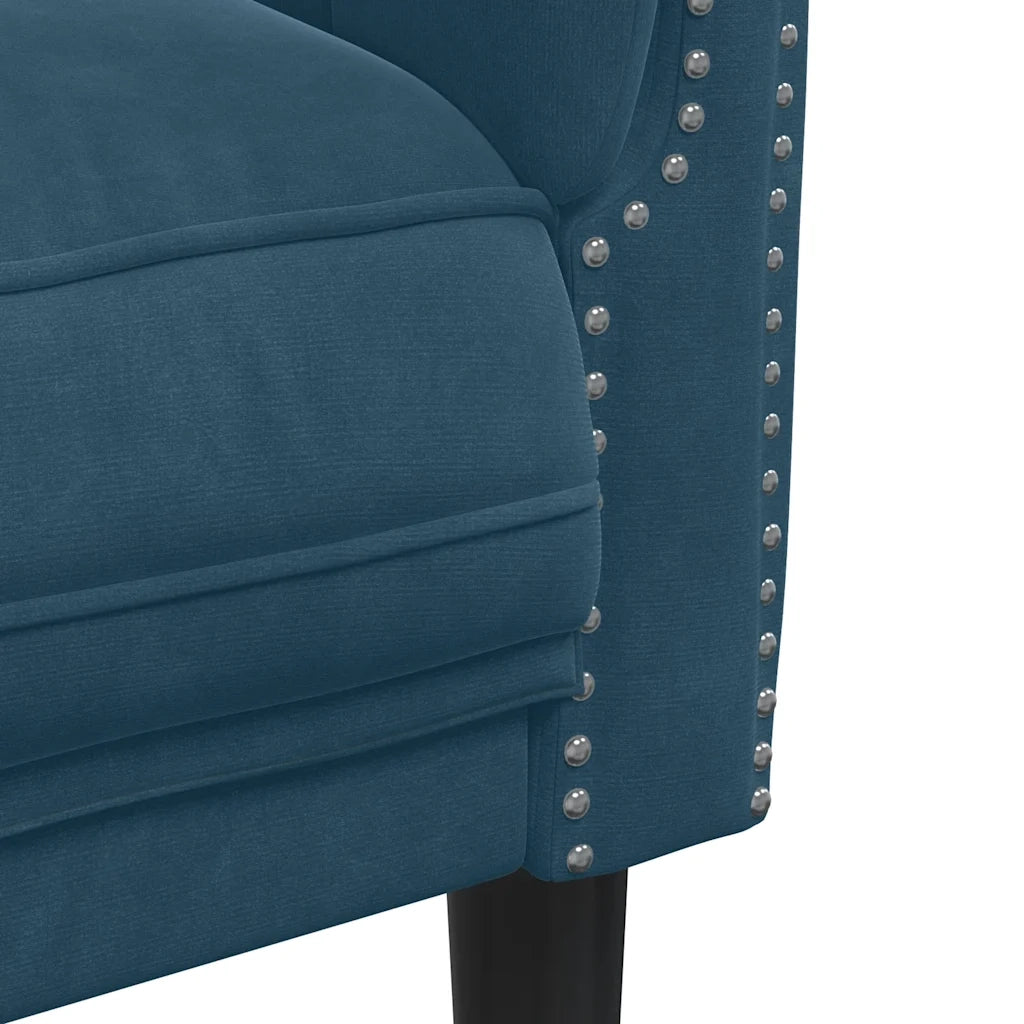 Poltrona-Divano Sedia Blu in Velluto 658932