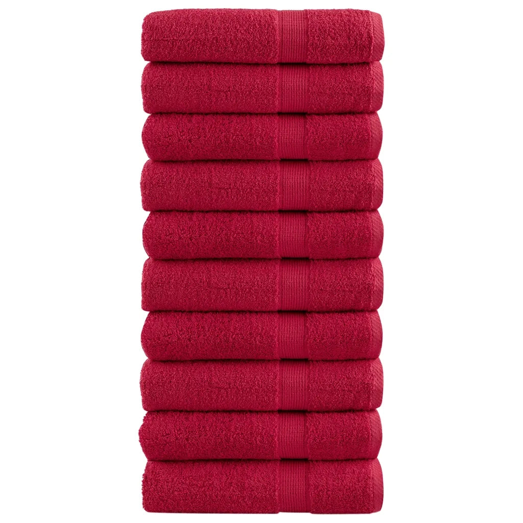 Asciugamani da Bagno SOLUND 10 pz Verdi 100x150cm 600 g/mÂ²