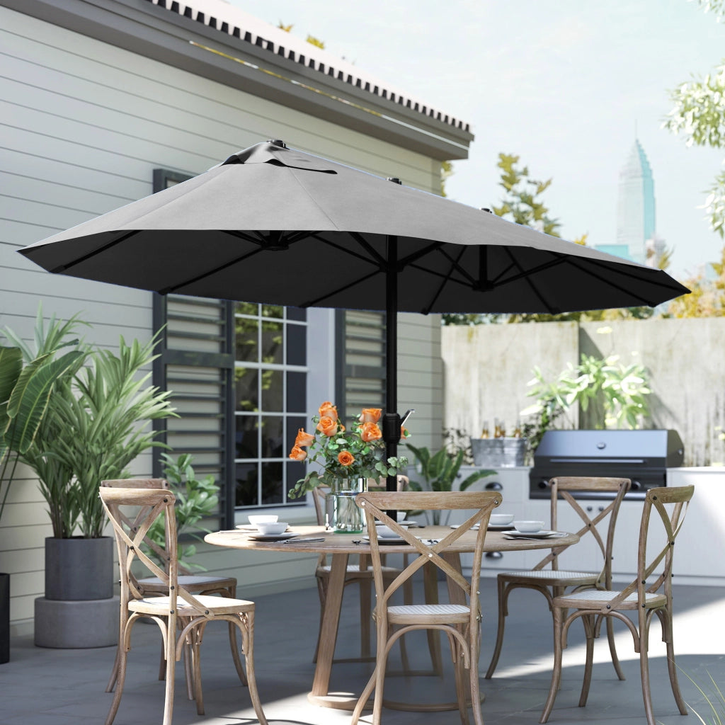 Ombrellone da Giardino XXL ¨C zephmum ¨C Poliestere Nero 300x300 cm
