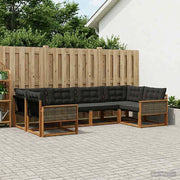 Set di divani da esterno 6 pz Naturale e Nero 3381644