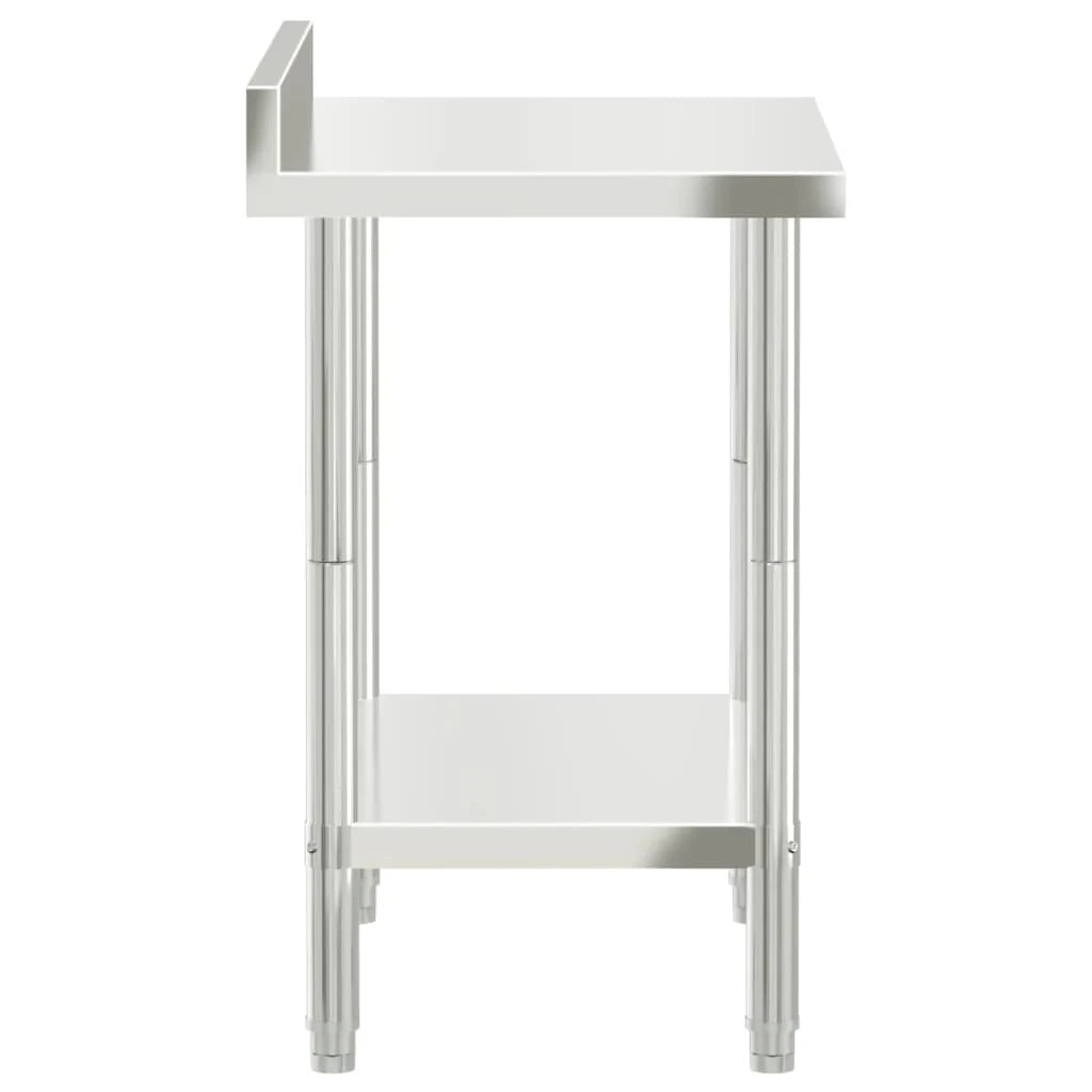 Tavolo da lavoro professionale da cucina con alzatina 82,5 x 55 x 93 cm acciaio inox 02_0045411