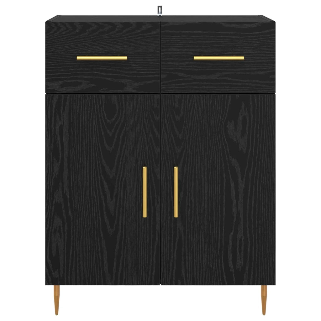 Credenza Rovere Nero 69,5 x 34 x 90 cm Legno multistrato 882265