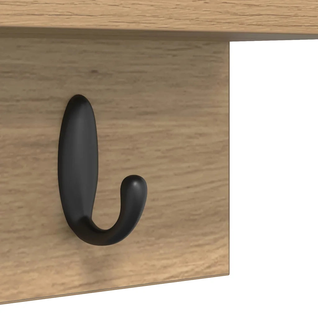 vidaXL Appendiabiti a muro rovere artigianale 60 x 10.5 x 18 cm