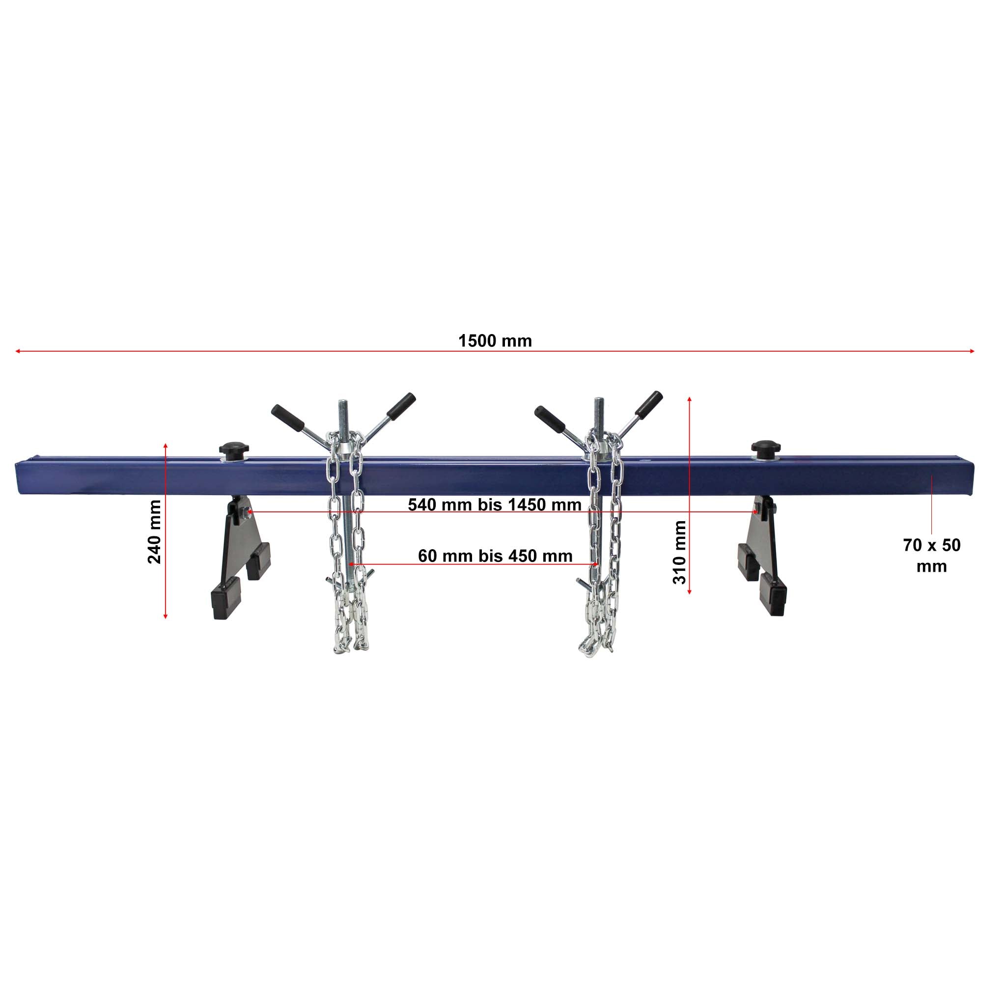 Ponte motore con portata max di 500 kg, traversa per sollevamento per riparazioni di motori