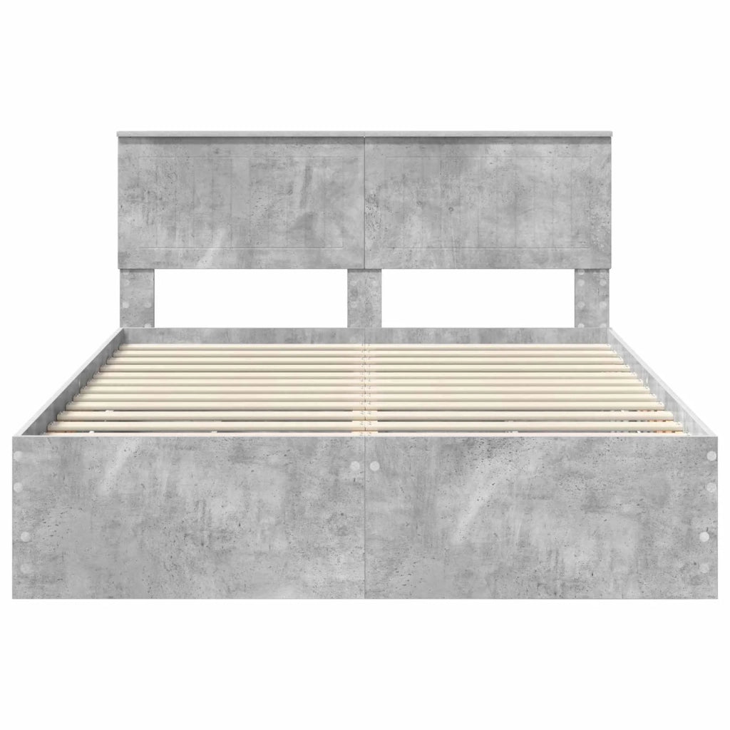 Struttura del letto con cassetto Grigio cemento 140 x 190 cm 3410710