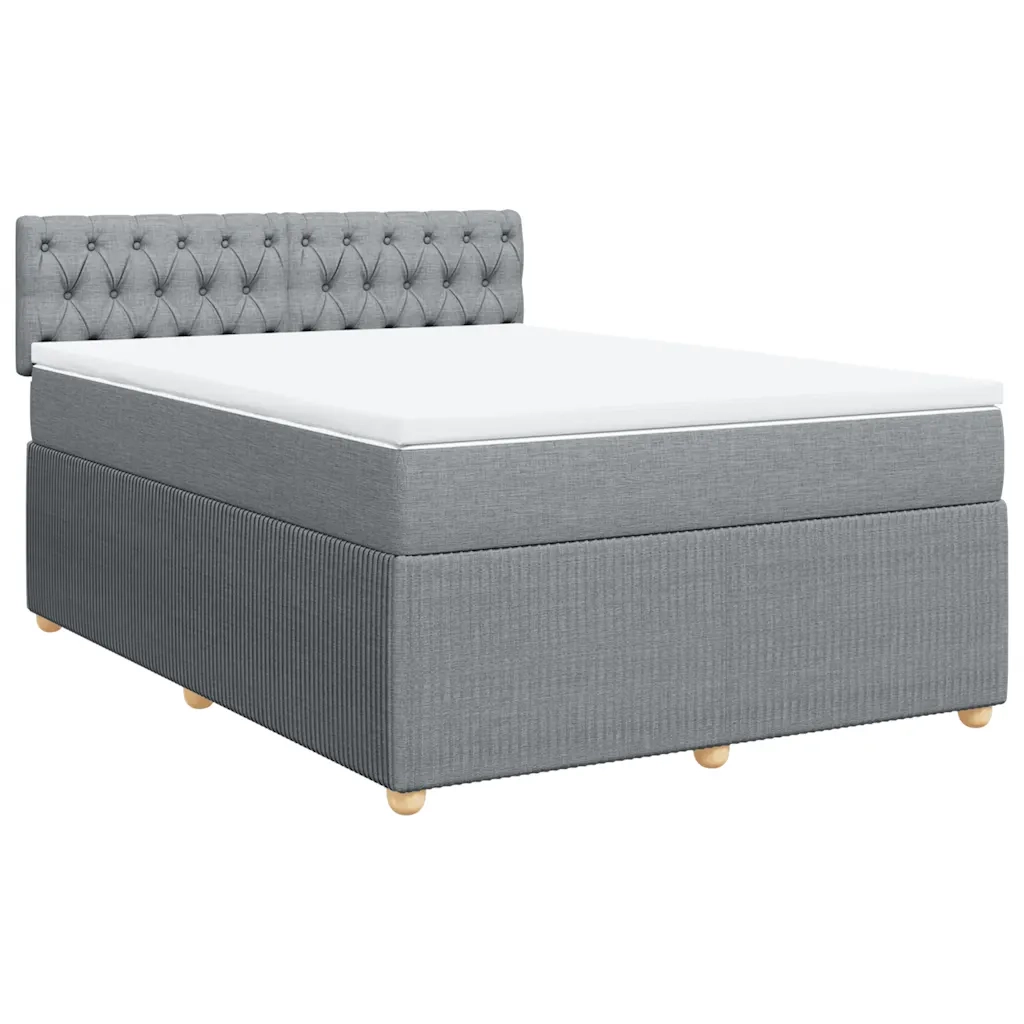 Giroletto a Molle con Materasso Grigio Chiaro 140x200cm Tessuto 3287486