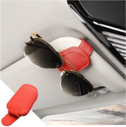 Sostegno per Occhiali da Sole in Pelle per Auto con Chiusura Magnetica