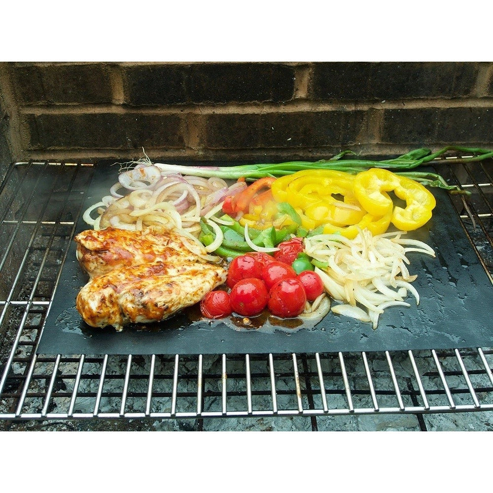 Trade Shop - Set 6pz Tappetini In Teflon Per Griglia Barbecue 40x33 Cm Riutilizzabili 7823804 -